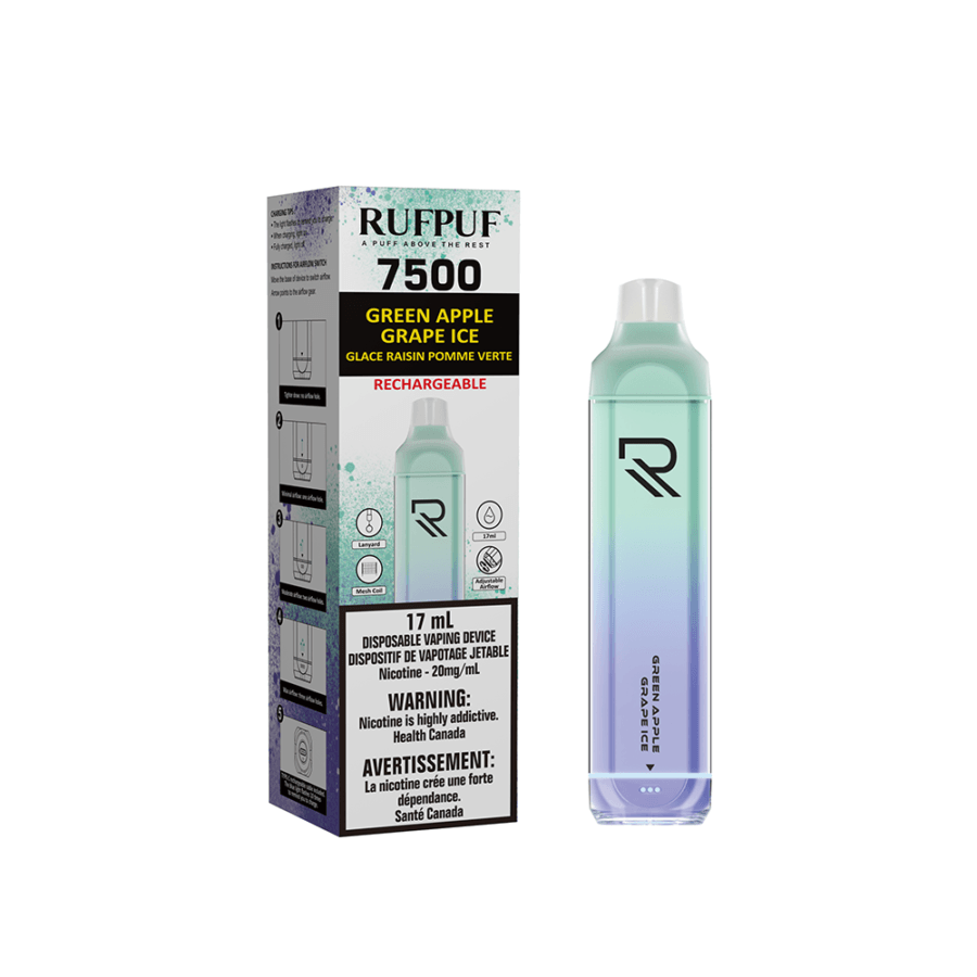 Rufpuf 7500 (Inc. Excise Tax) - Green Apple Grape Ice - ChillaxVape