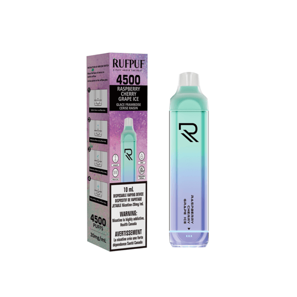 Rufpuf 4500 (Inc. Excise Tax) - Raspberry Cherry Grape Ice - ChillaxVape