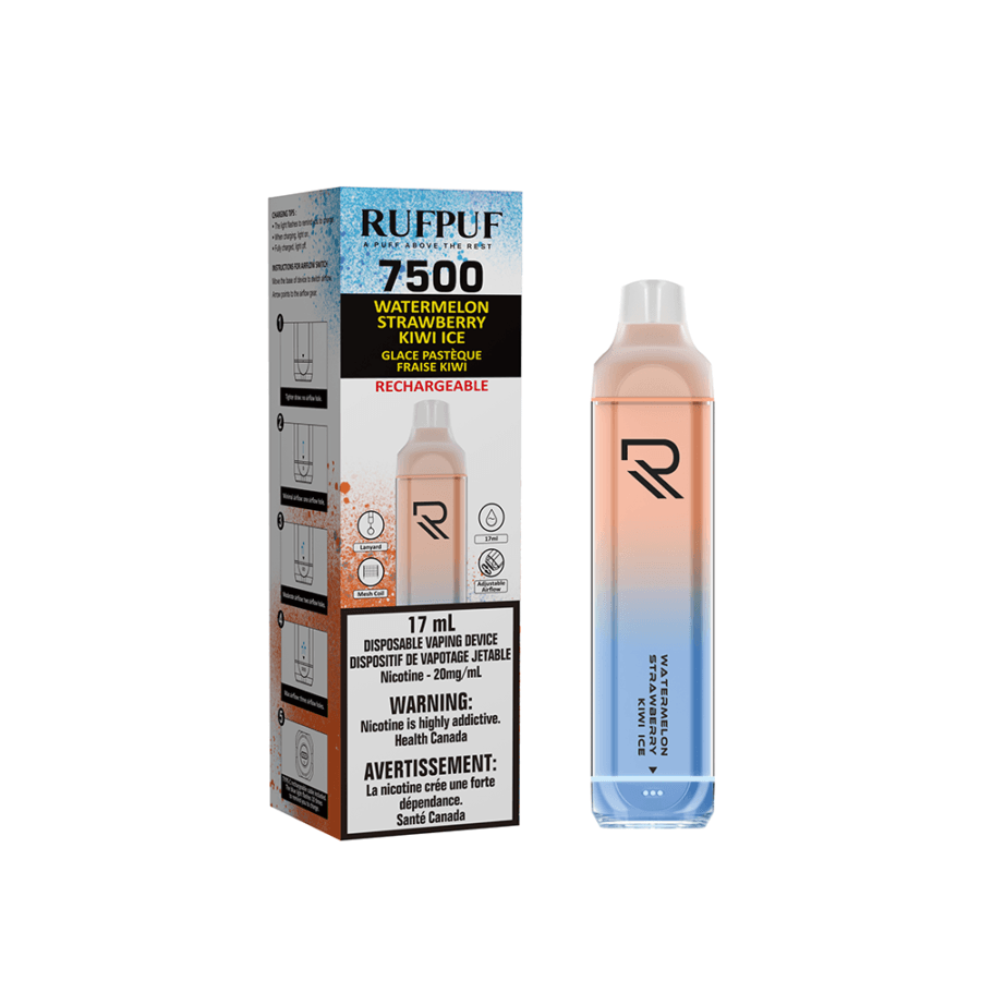 Rufpuf 7500 (Inc. Excise Tax) - Watermelon Strawberry Kiwi Ice - ChillaxVape